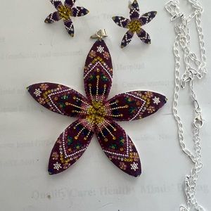 Set flower silver .925 multicolor